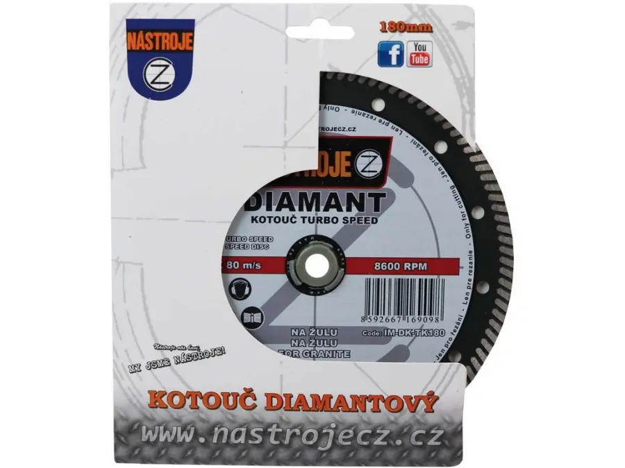 Kotouč diamantový TURBO SPEED 180x2,0x22,2mm, na žulu